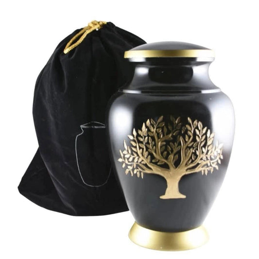 Black & Gold Tree of Life Urn