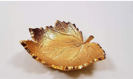 Copper Leaf Shape Serveware Serving Tray